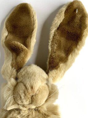 Vtg Chosun Korea Floppy Long Ears REALISTIC BUNNY RABBIT 13" Brown Eyes EASTER